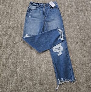 Women's Distressed Blue Jeans